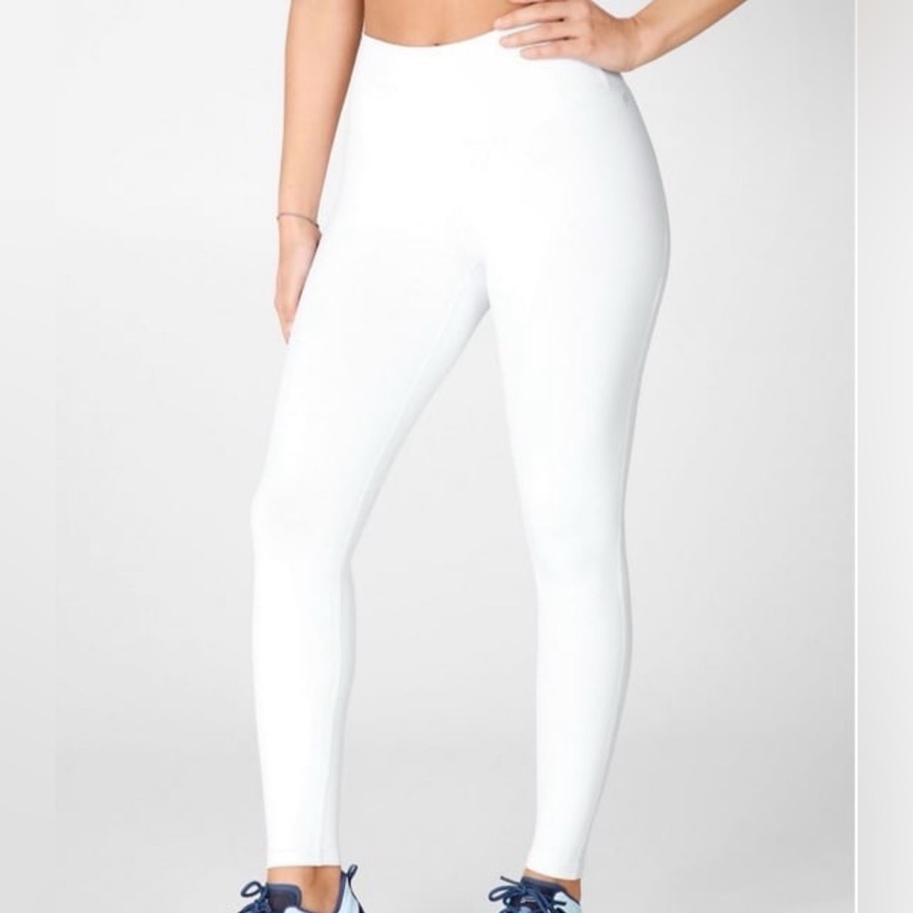 Fabletics Define PowerHold White High-Waisted 7/8 Leggings